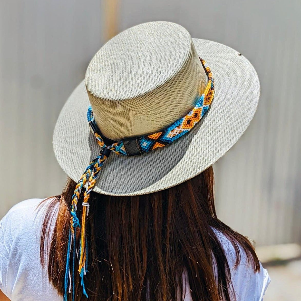 Gorra ajustable de macramé con banda tejida "Amistad" - México