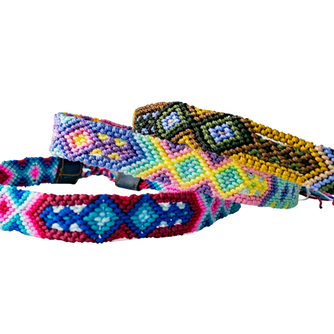Gorra ajustable de macramé con banda tejida "Amistad" - México