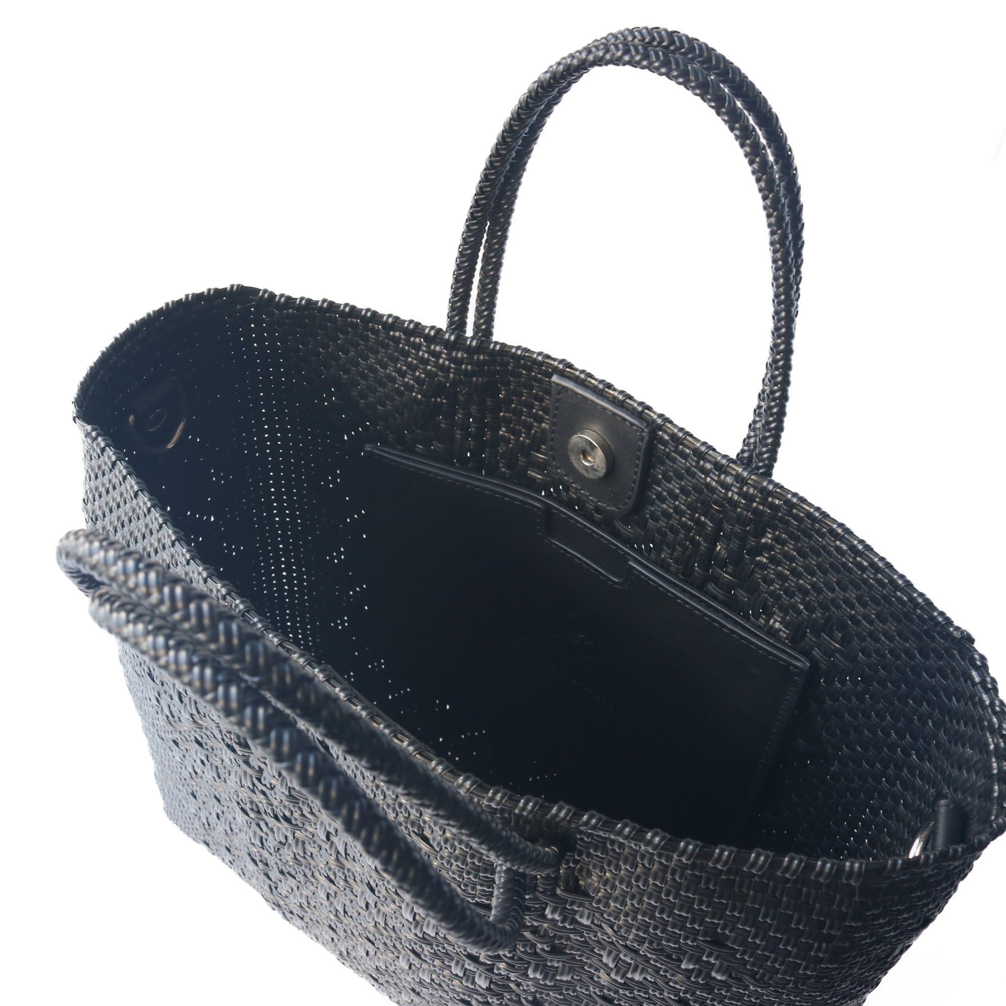 Bolso cruzado grande de tejido negro