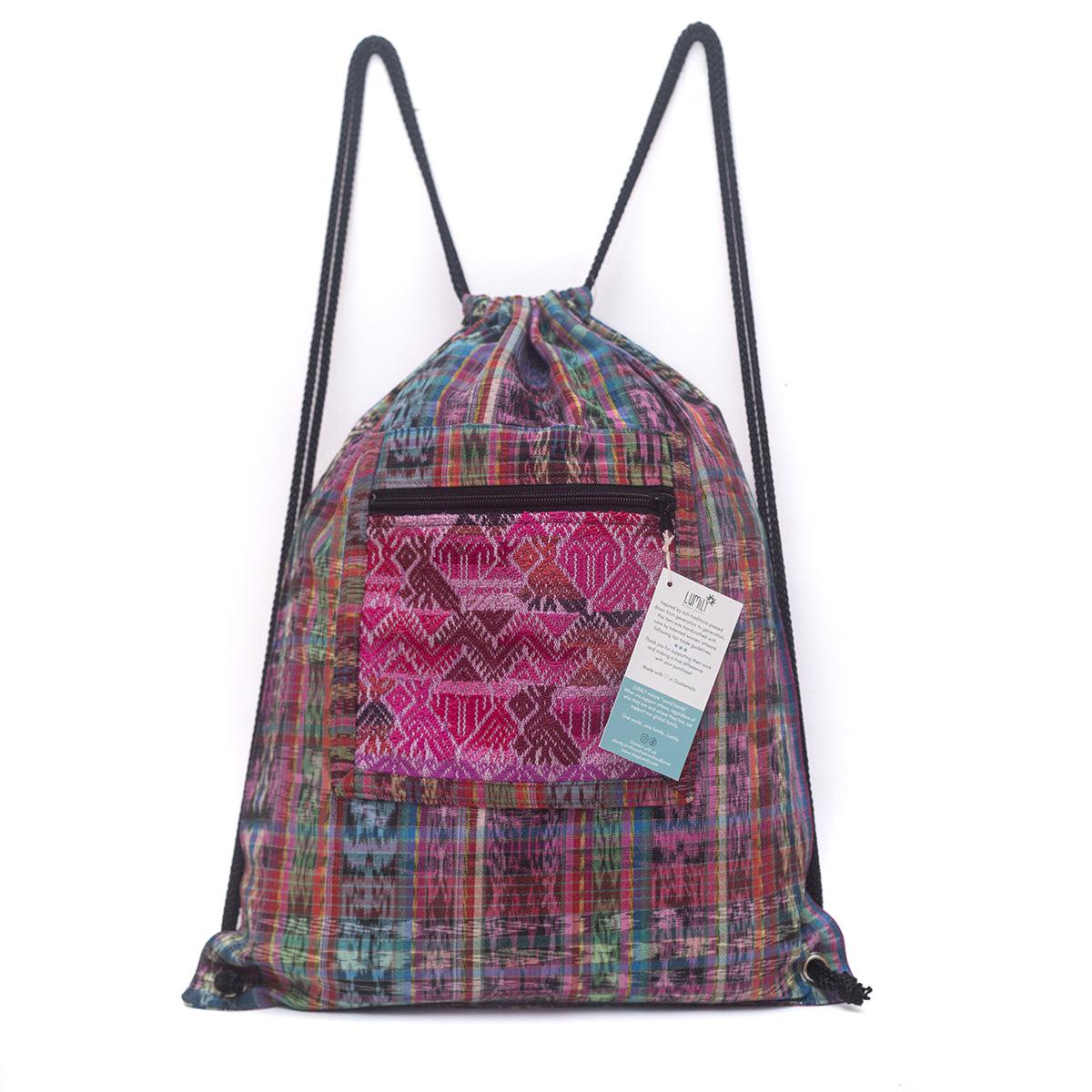 Mochila Salsa Upcycled Corte - Artesanía guatemalteca única