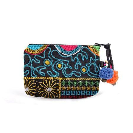 Geometric Boho Coin Purse with Lobster Clasp - Thailand