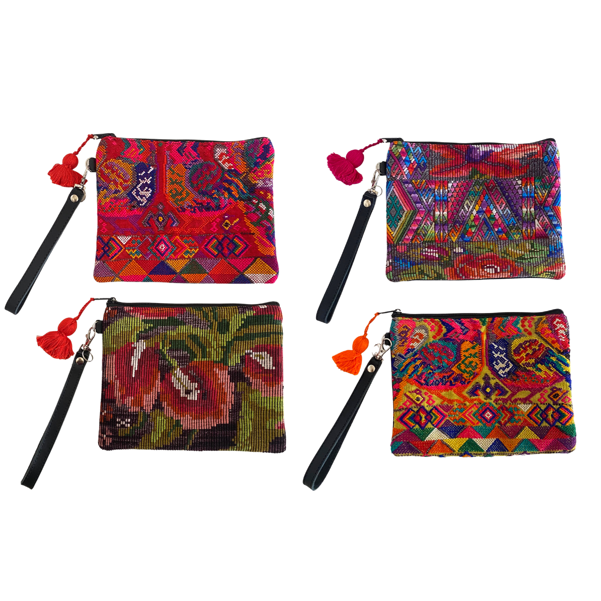 Cartera de pulsera gitana huipil reciclada - Guatemala
