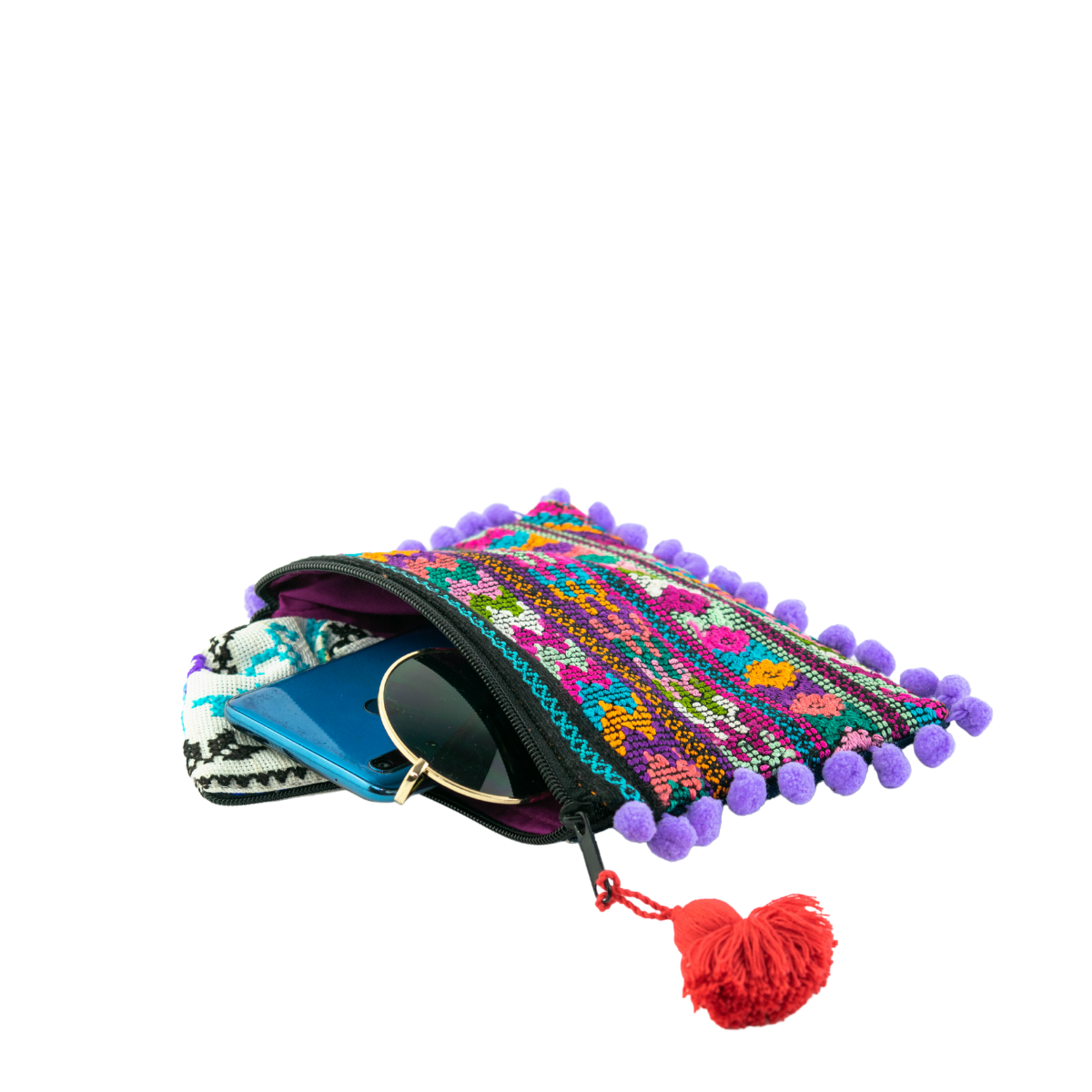 Pom Pom Maya Bag Up-cycled Huipil (Assorted Colors) - Guatemala
