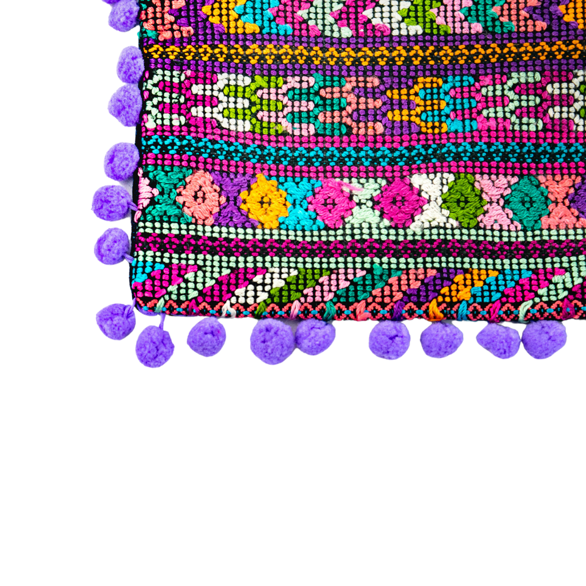 Pom Pom Maya Bag Up-cycled Huipil (Assorted Colors) - Guatemala