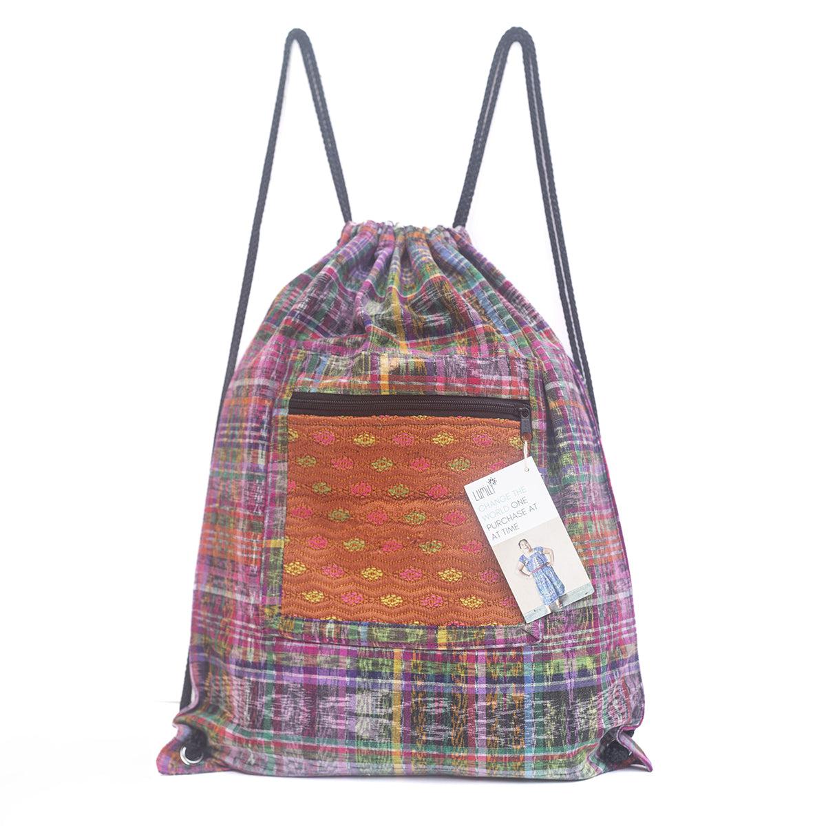 Mochila Salsa Upcycled Corte - Artesanía guatemalteca única