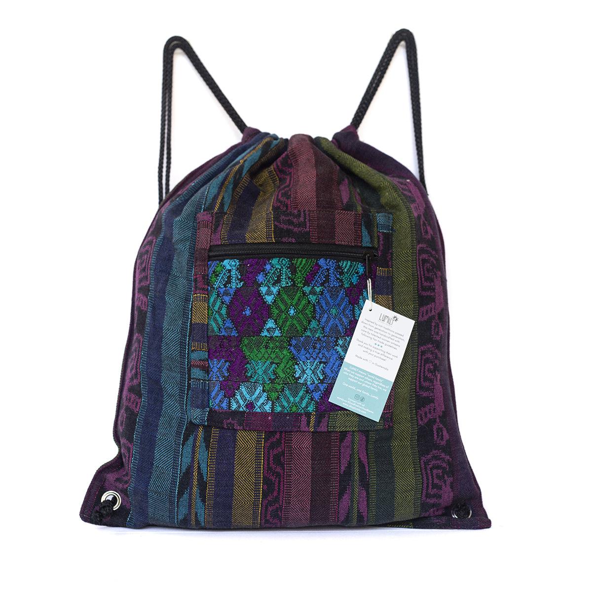Mochila Salsa Upcycled Corte - Artesanía guatemalteca única