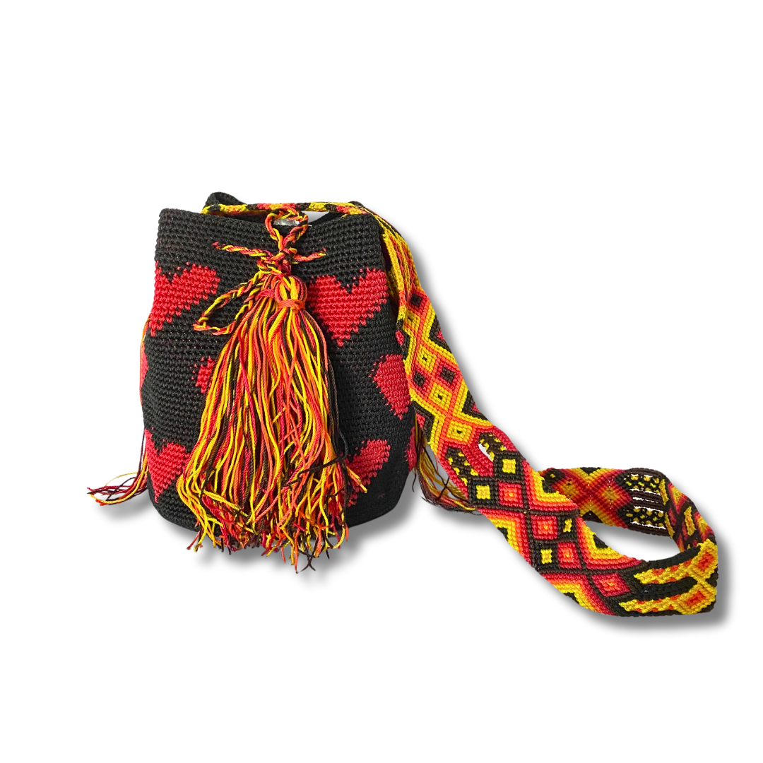 Bolso cruzado Catalina Hearts de ganchillo, pieza única - México