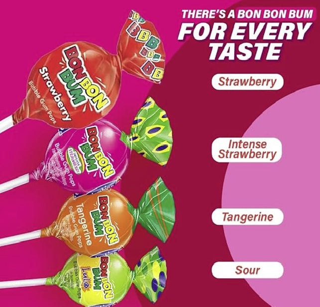 Colombina Bon Bon Bum Assorted Lollipops - 24 Counts