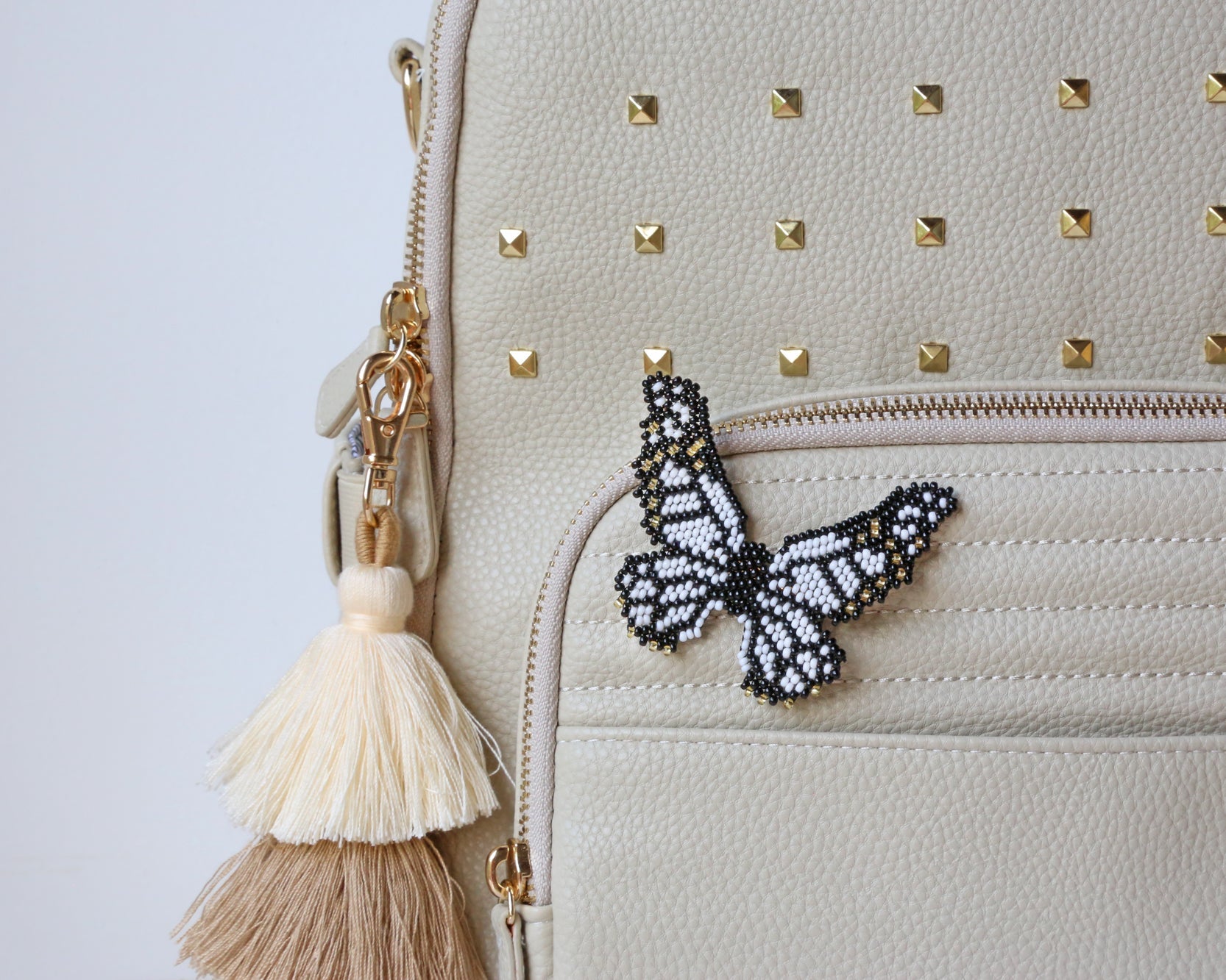 Butterfly White Embera Pin