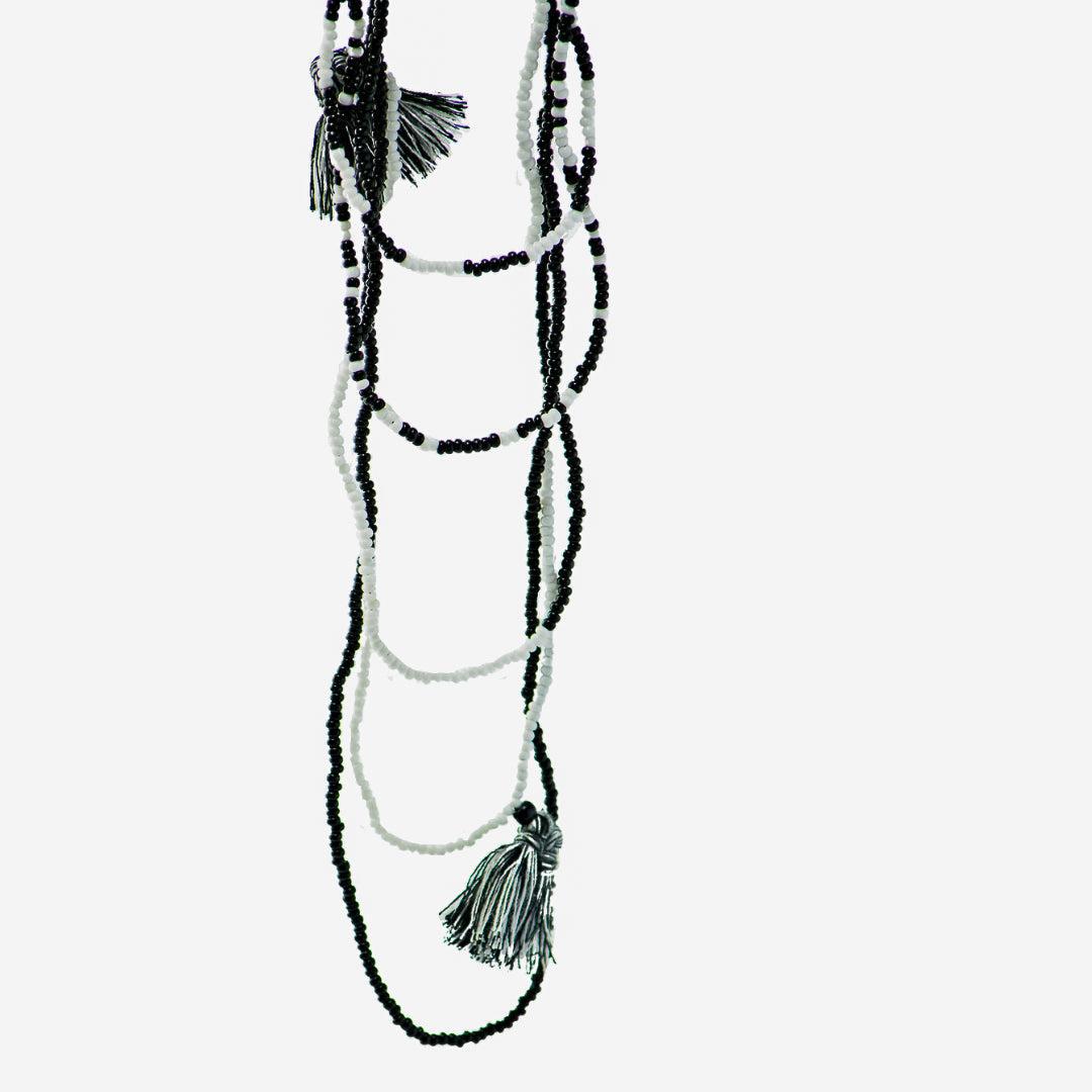 Collar de Cuentas de Cristal con Borlas - Guatemala