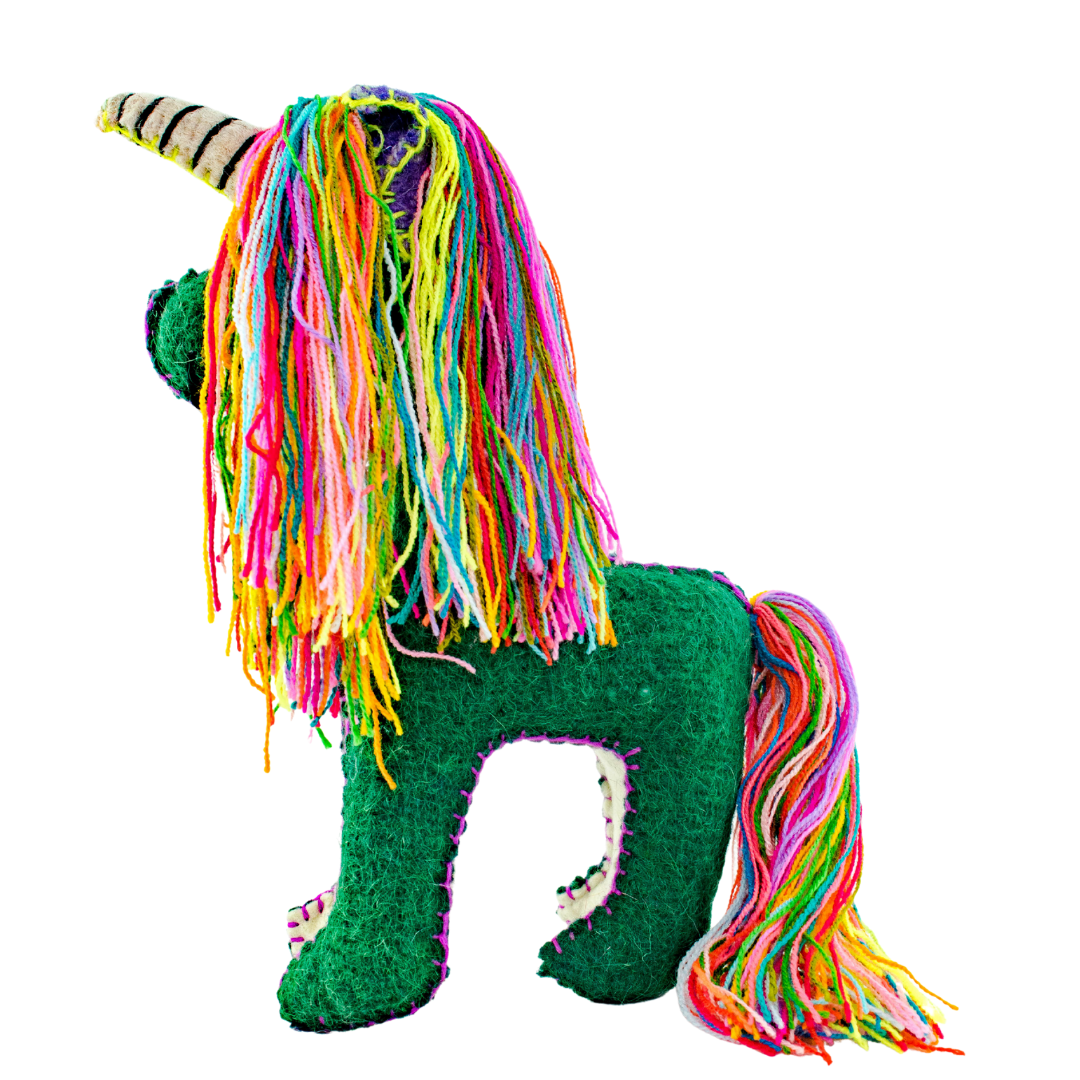 Lily the Unicorn: Repurposed Wool Boho Decor - Mexico