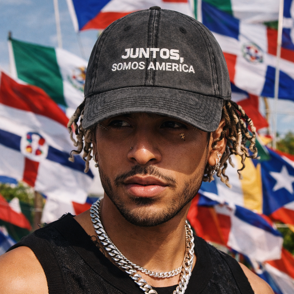 Juntos, Somos America Vintage Distressed 100% cotton twill Embroidered Dad Hat Cap | North, South, Central Unity | Adjustable Strap