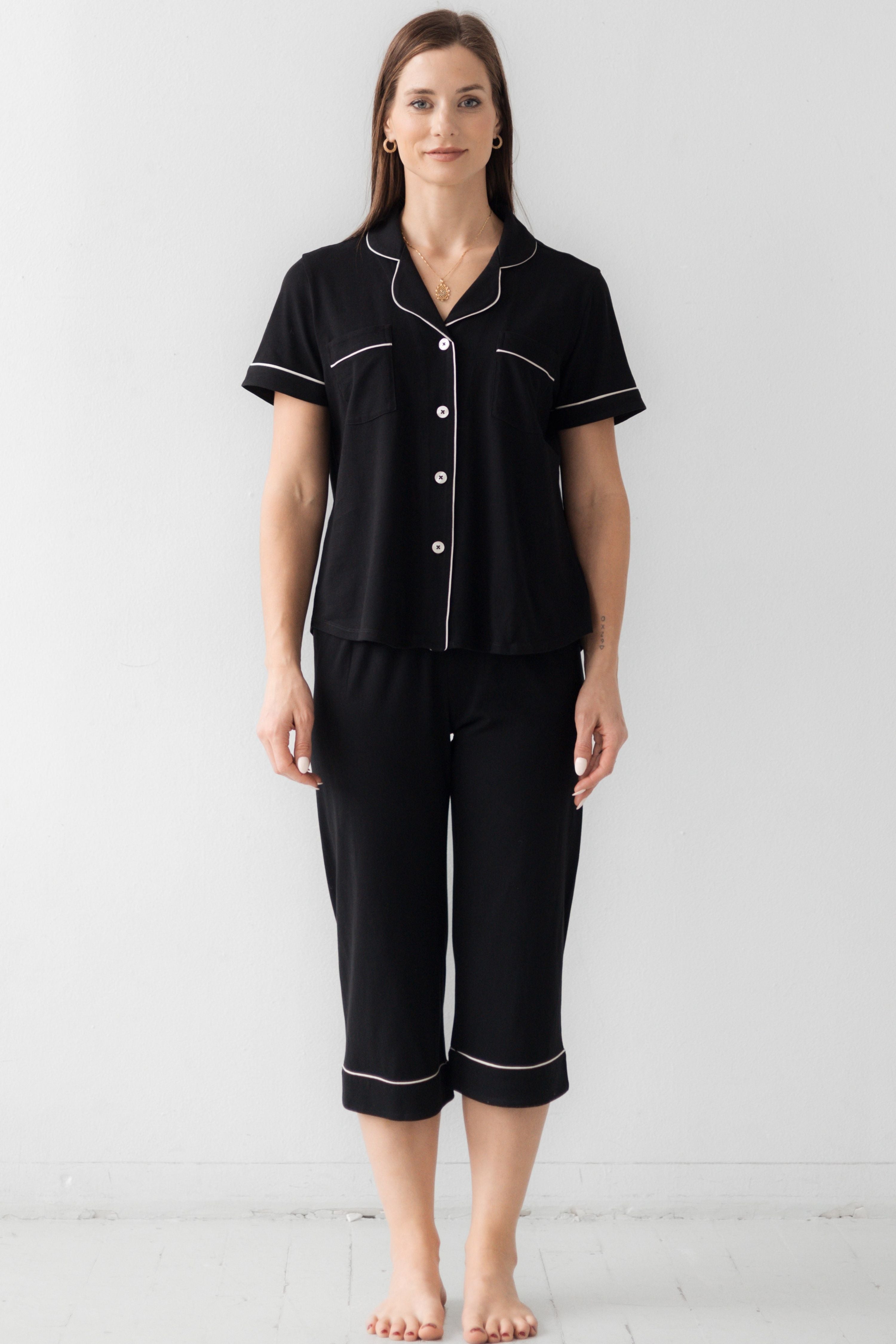 Pijama Capri clásico de lujo en algodón Pima cepillado