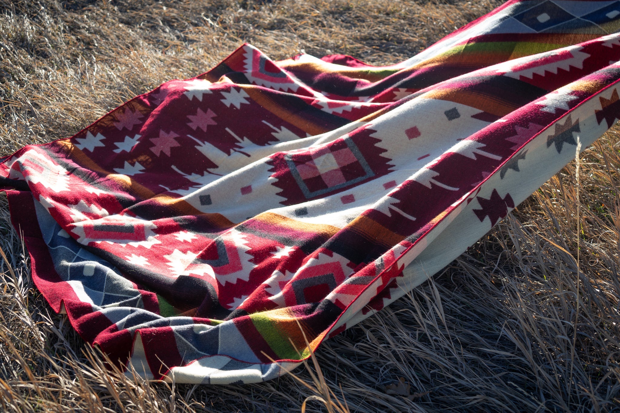 Manta de lana de alpaca andina - Roja