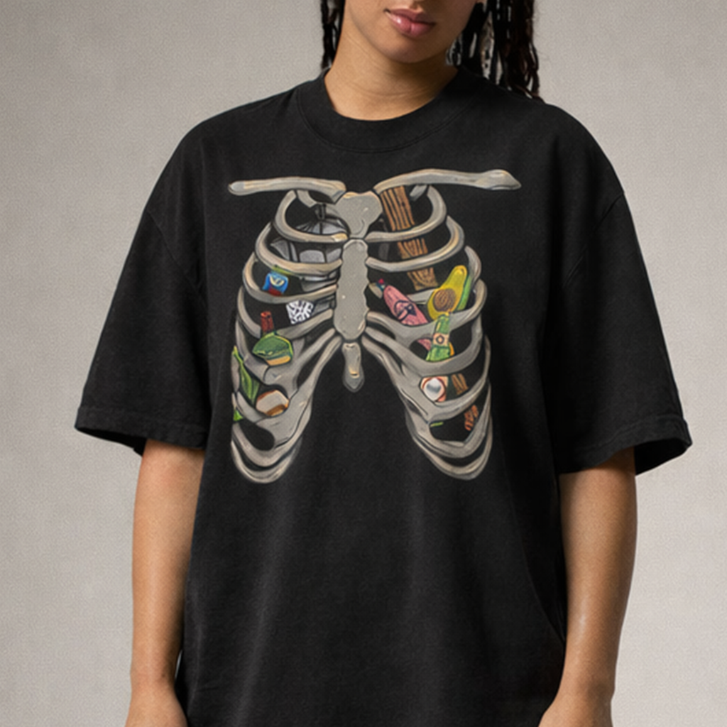 Costillar Dominicano – Camiseta descolorida de talla grande