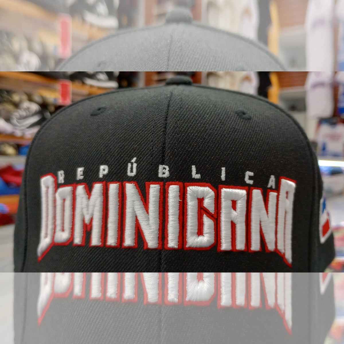 Gorra SnapBack Negra de República Dominicana