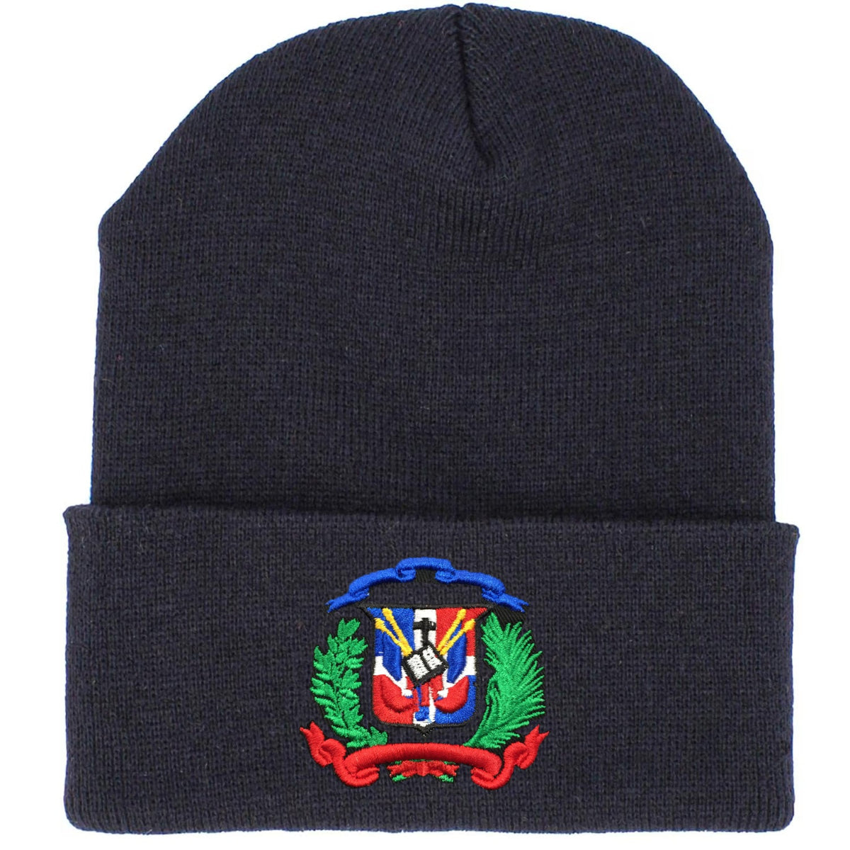 Gorro negro Skully del escudo dominicano