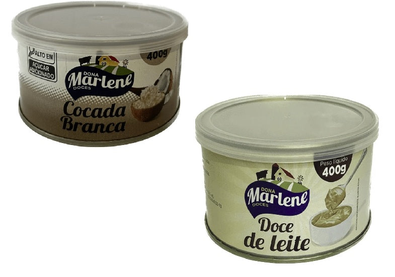 Doce De Leite Tradicional & Cocada Branca Dona Marlene - 400g (Pack of 2)