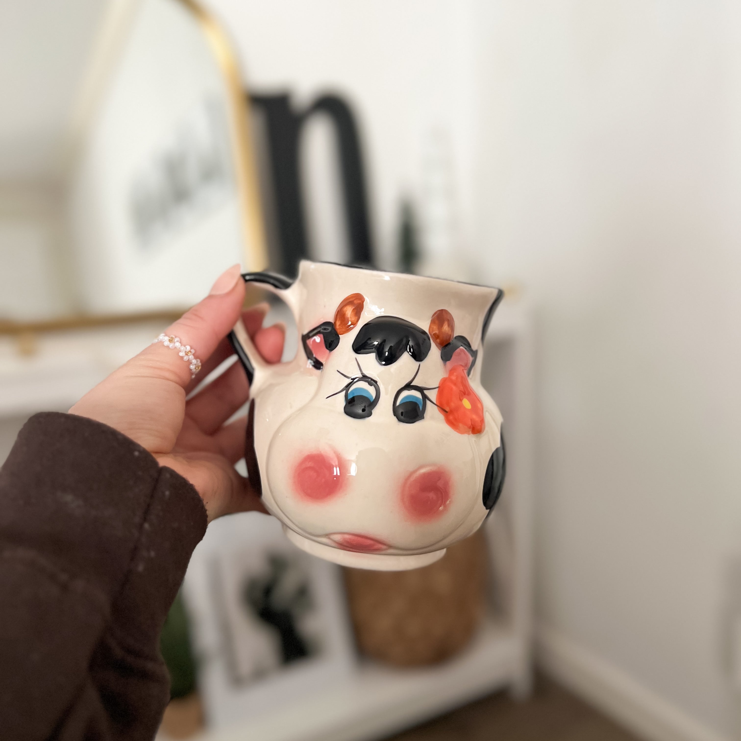 Taza de cerámica de vaca