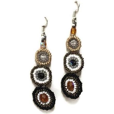 Aretes de cuentas Solstice (gris) - Guatemala