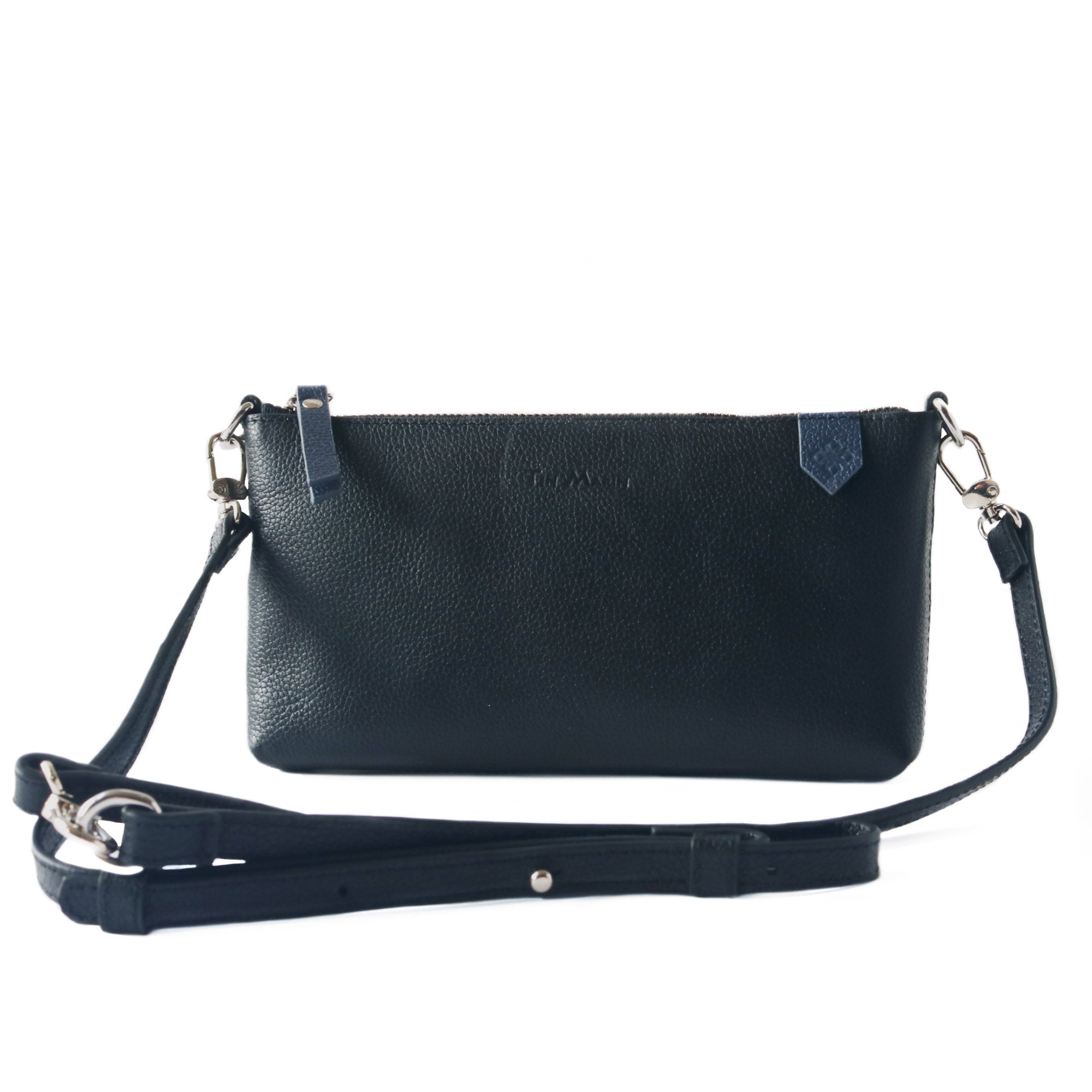Bolso Elia de piel convertible – Clutch, bandolera y cruzado