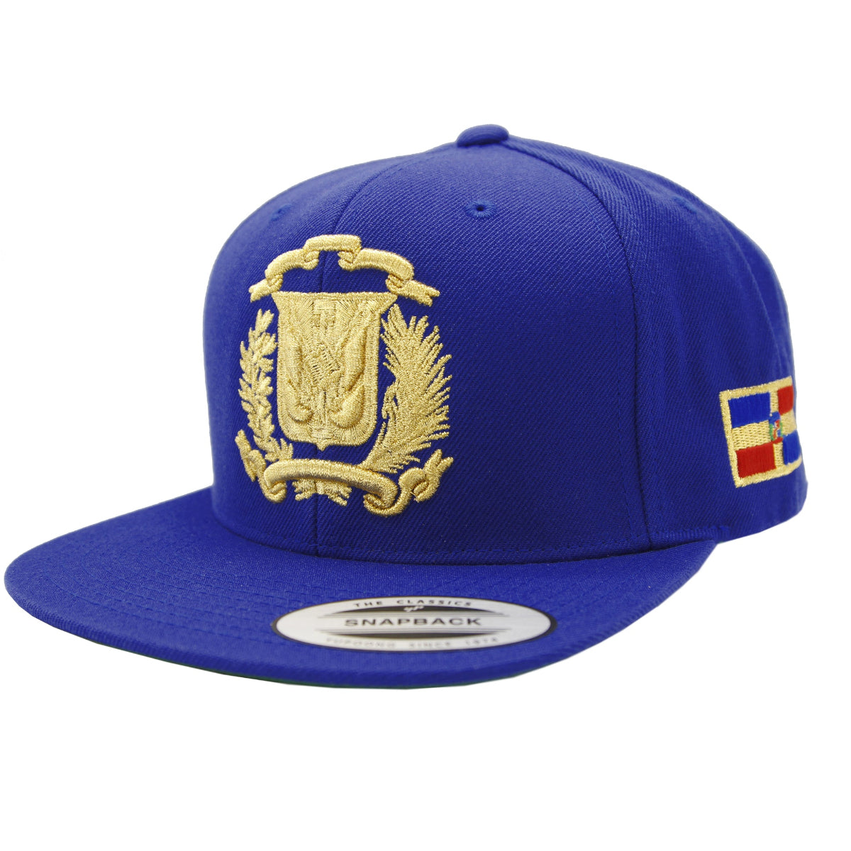 Escudo República Dominicana - Gorra Snapback Royal Dominicana - Dorada Metálica