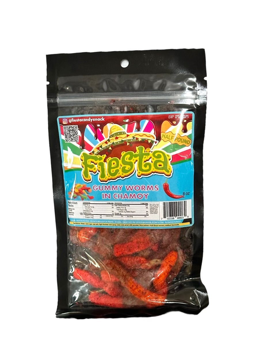 Fiesta Candy Gummy Worms with Chamoy