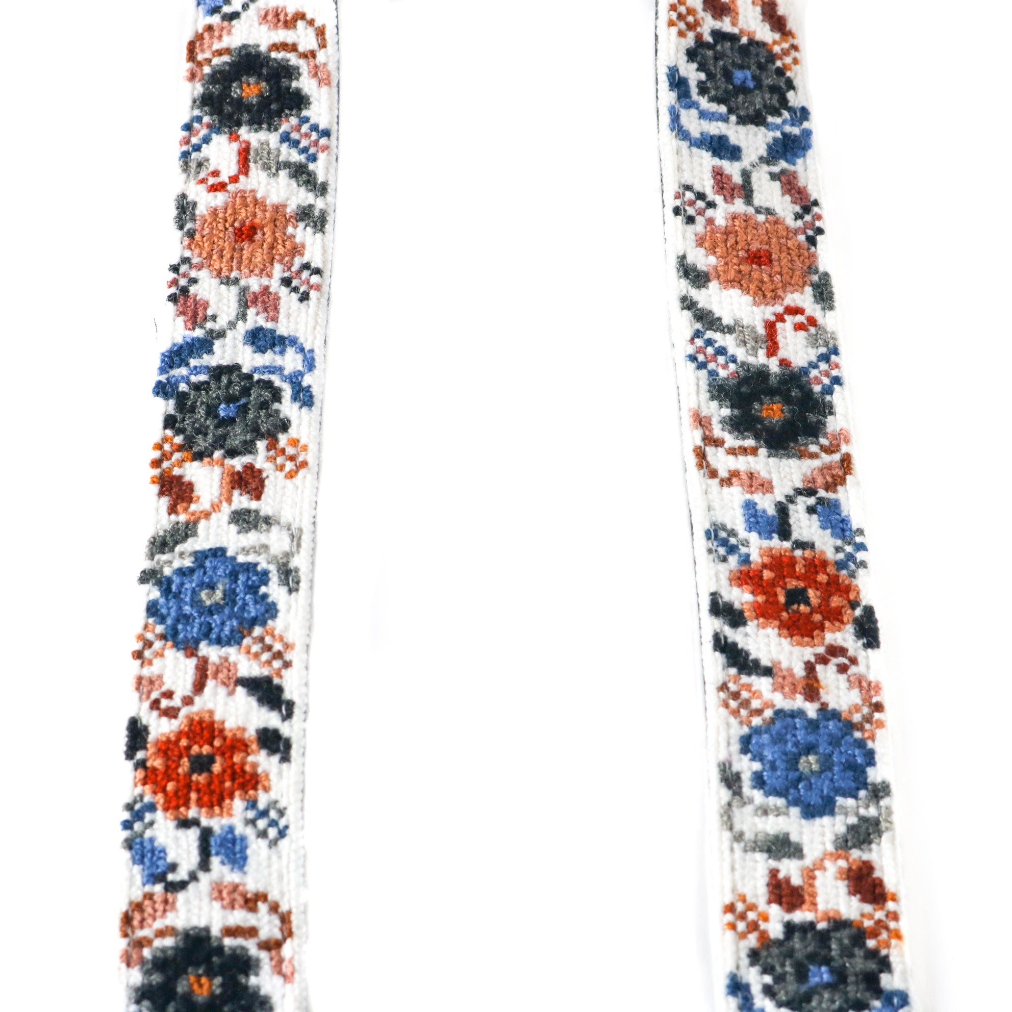 Correa de Bolso Tejida Mai - Flores con Cuero