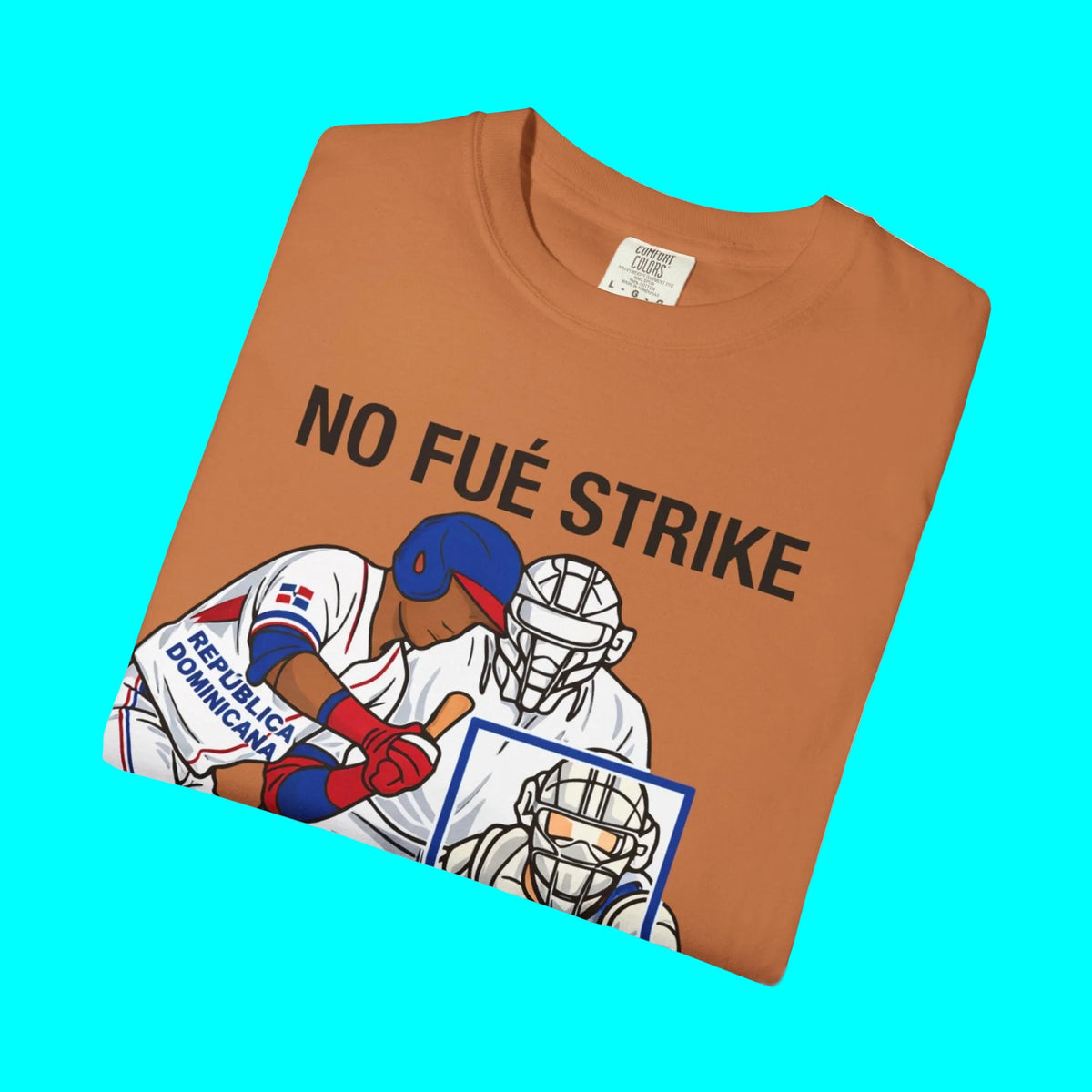 NO FUÉ STRIKE, Team Dominican Republic vs USA Baseball T-shirt | Platano Power Classic Funny Latino Tees | Heavyweight Cotton