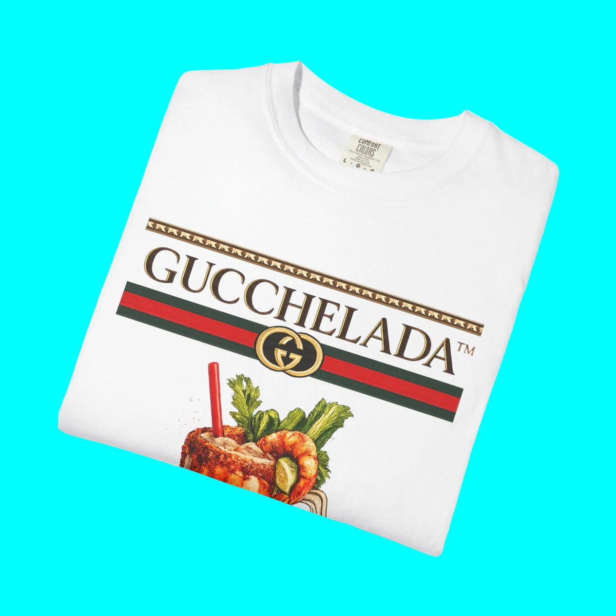 GUCCHELADA™ Luxury Hydration Fashion T-shirt | Michelada Latino Lover Graphic Humor | Heavyweight Cotton