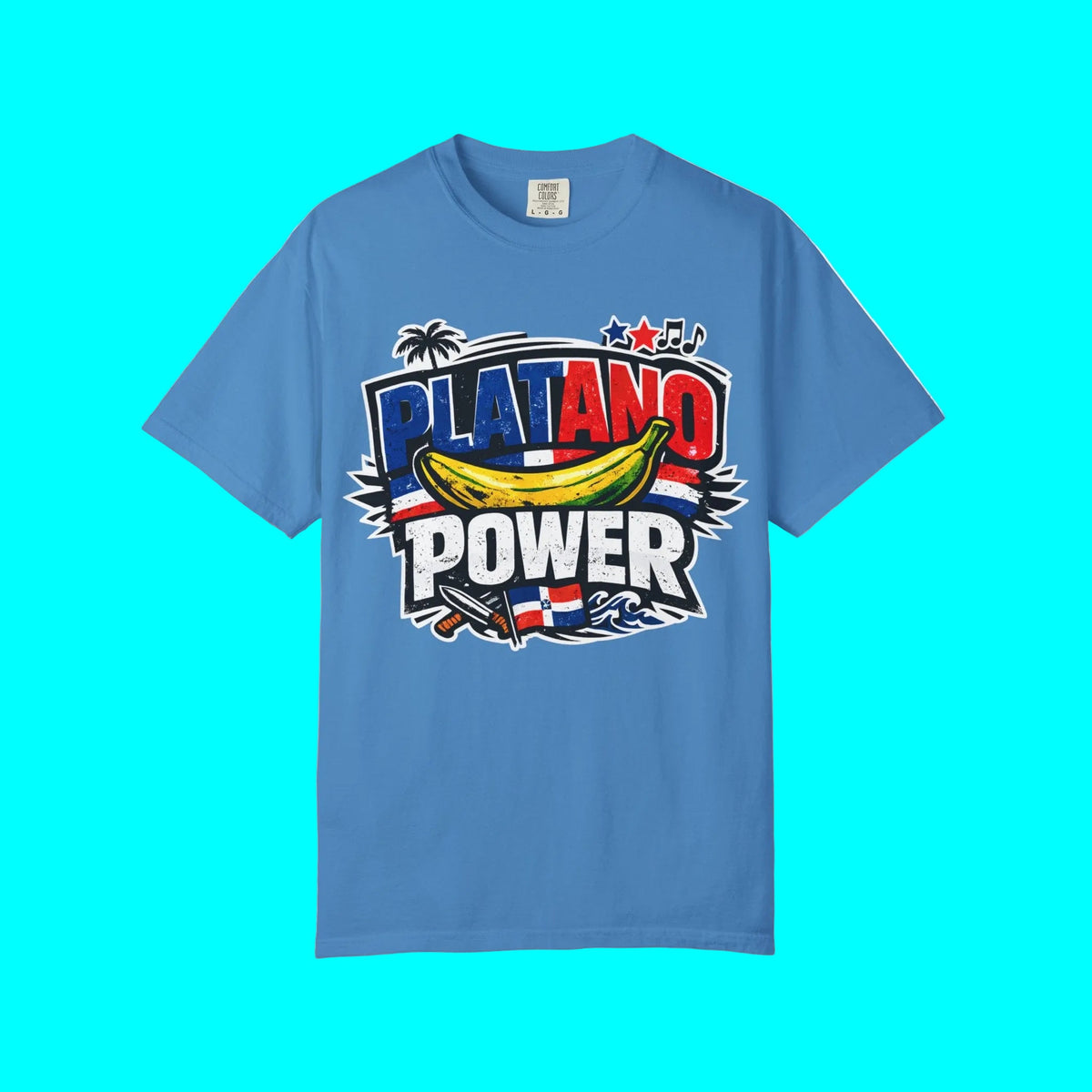 PLATANO POWER, Team Dominican Republic T-shirt | DR Baseball USA Funny Viral Latino Tees | Heavyweight Cotton
