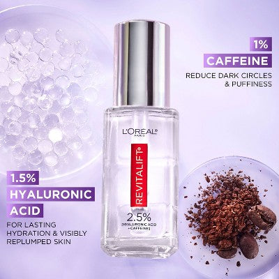 L'Oreal Paris Revitalift Derm Intensives Hyaluronic Acid+Caffeine 0.67 fl oz - Imperfect Box
