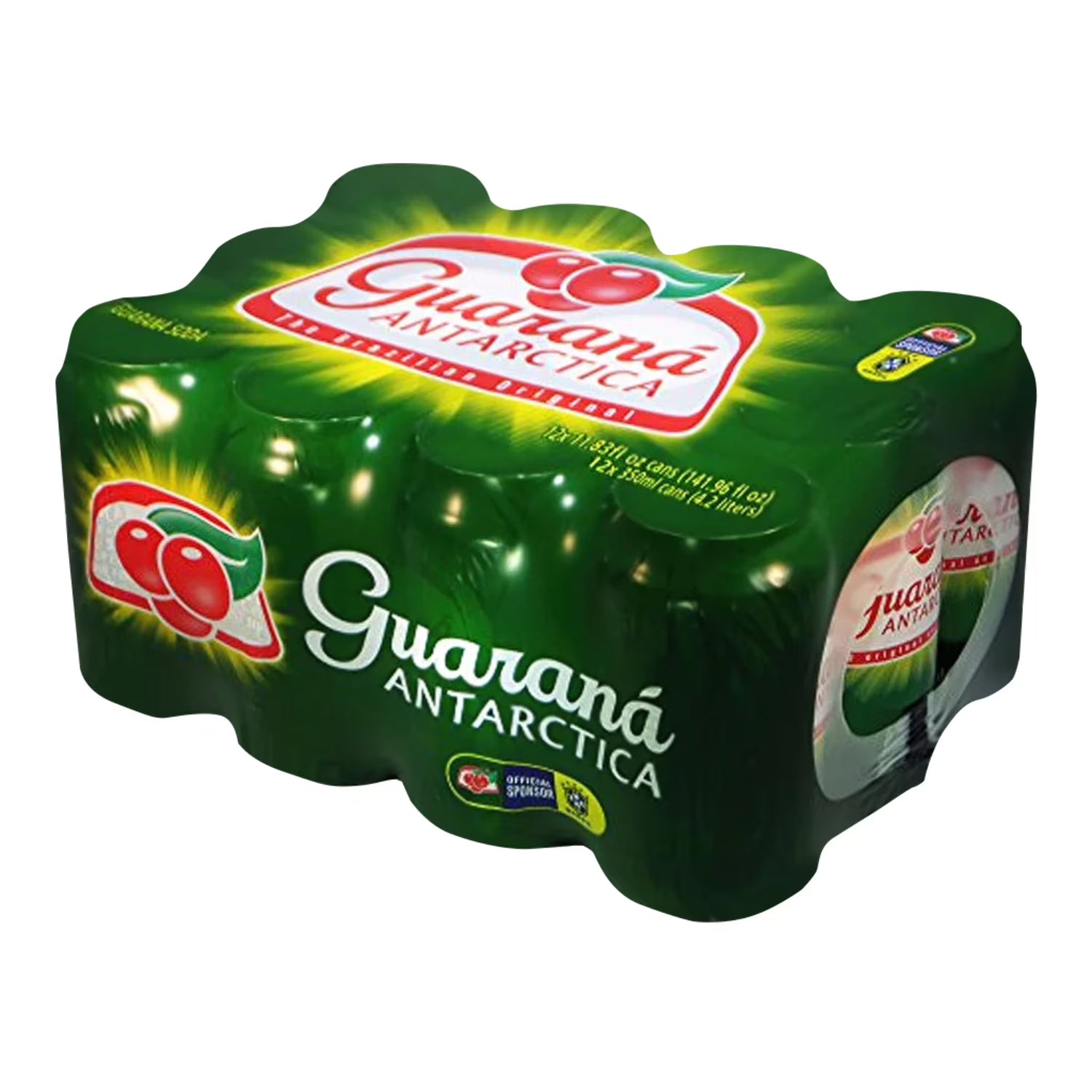 Guarana Antarctica, The Brazilian Original Guarana Soda, Regular, 11.83 fl oz (Pack of 12)