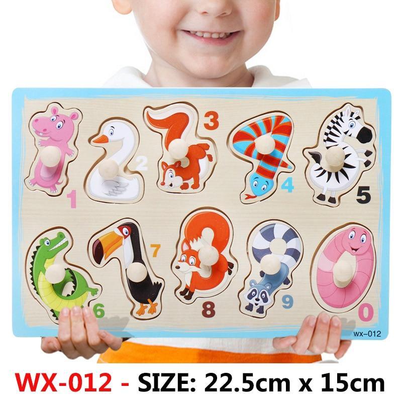 New Hand Grab Board Wooden Puzzle Toys for Children Cartoon Animal Fruit Kids Baby Early Educational Learning Toy