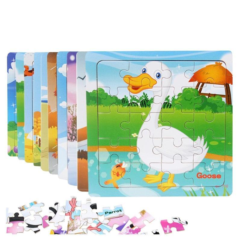 38 Style Cartoon Wooden Puzzle Children Animal/ Vehicle Toy For 2-6 Year Baby Early Educational Toys for Kids