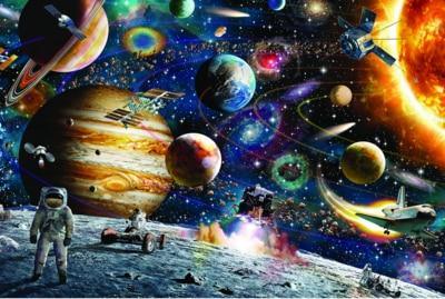 1000 Pieces Wooden Assembling Picture Space Travel Landscape Puzzles Toys For Adults Children And Kids Home Game Fun