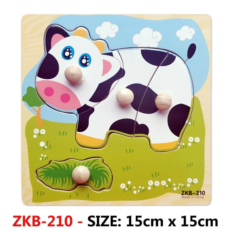 New Hand Grab Board Wooden Puzzle Toys for Children Cartoon Animal Fruit Kids Baby Early Educational Learning Toy