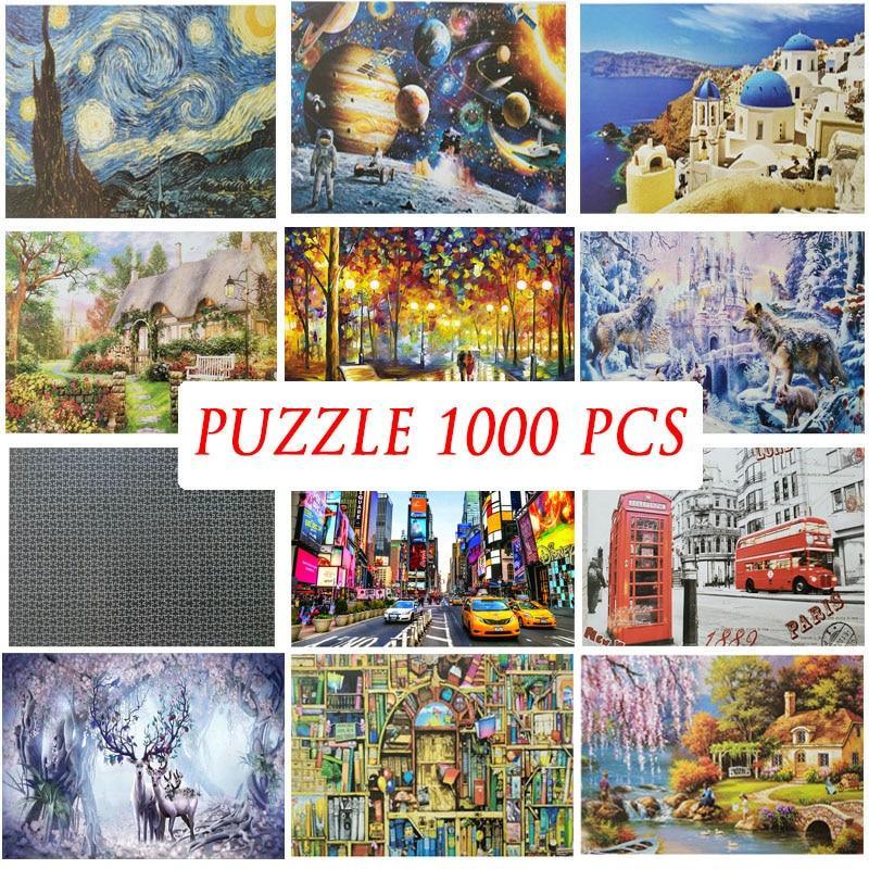1000 Pieces Wooden Assembling Picture Space Travel Landscape Puzzles Toys For Adults Children And Kids Home Game Fun