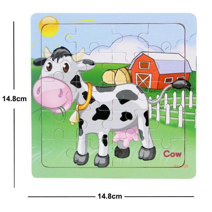 38 Style Cartoon Wooden Puzzle Children Animal/ Vehicle Toy For 2-6 Year Baby Early Educational Toys for Kids