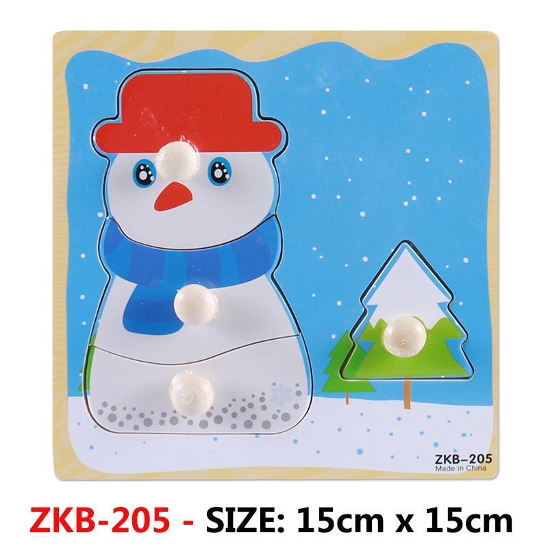 New Hand Grab Board Wooden Puzzle Toys for Children Cartoon Animal Fruit Kids Baby Early Educational Learning Toy