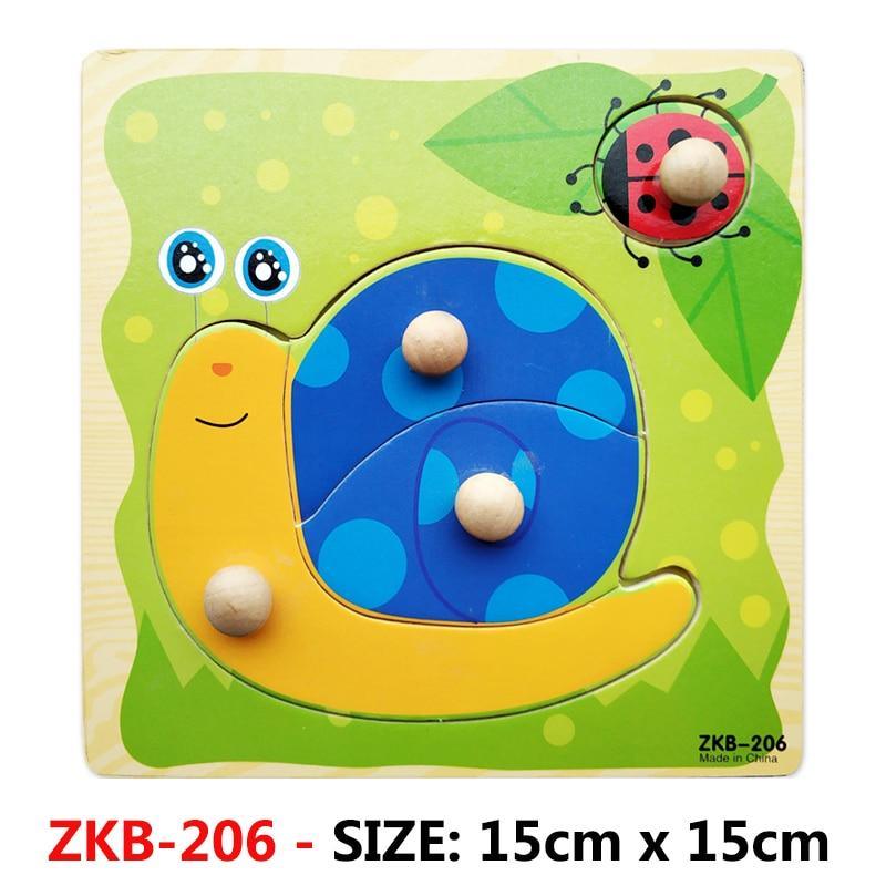 New Hand Grab Board Wooden Puzzle Toys for Children Cartoon Animal Fruit Kids Baby Early Educational Learning Toy