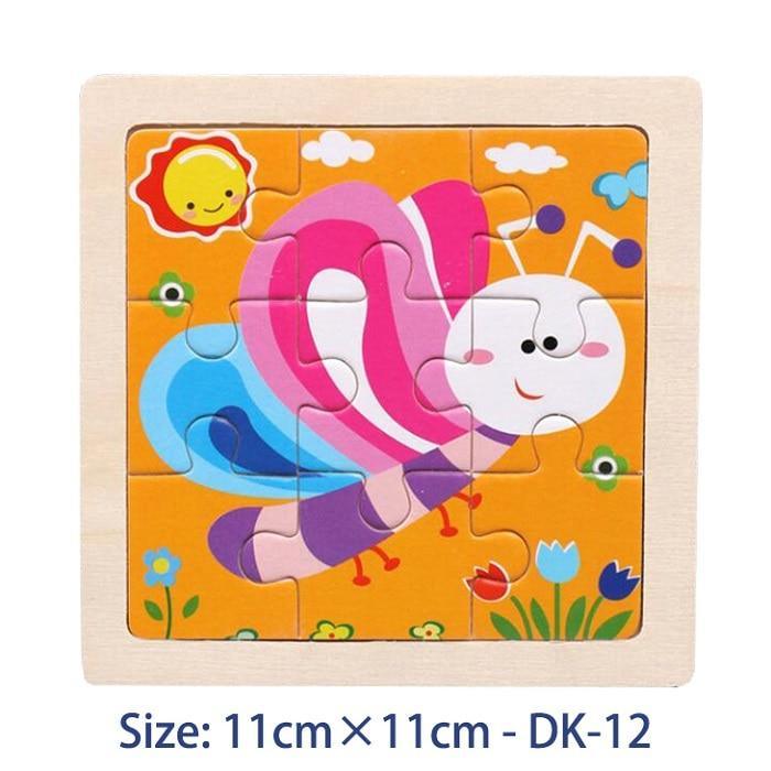 38 Style Cartoon Wooden Puzzle Children Animal/ Vehicle Toy For 2-6 Year Baby Early Educational Toys for Kids