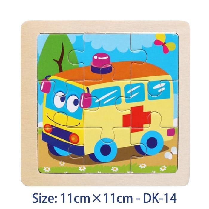 38 Style Cartoon Wooden Puzzle Children Animal/ Vehicle Toy For 2-6 Year Baby Early Educational Toys for Kids