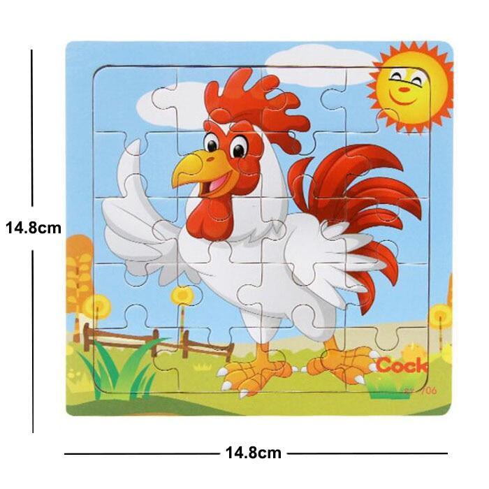 38 Style Cartoon Wooden Puzzle Children Animal/ Vehicle Toy For 2-6 Year Baby Early Educational Toys for Kids