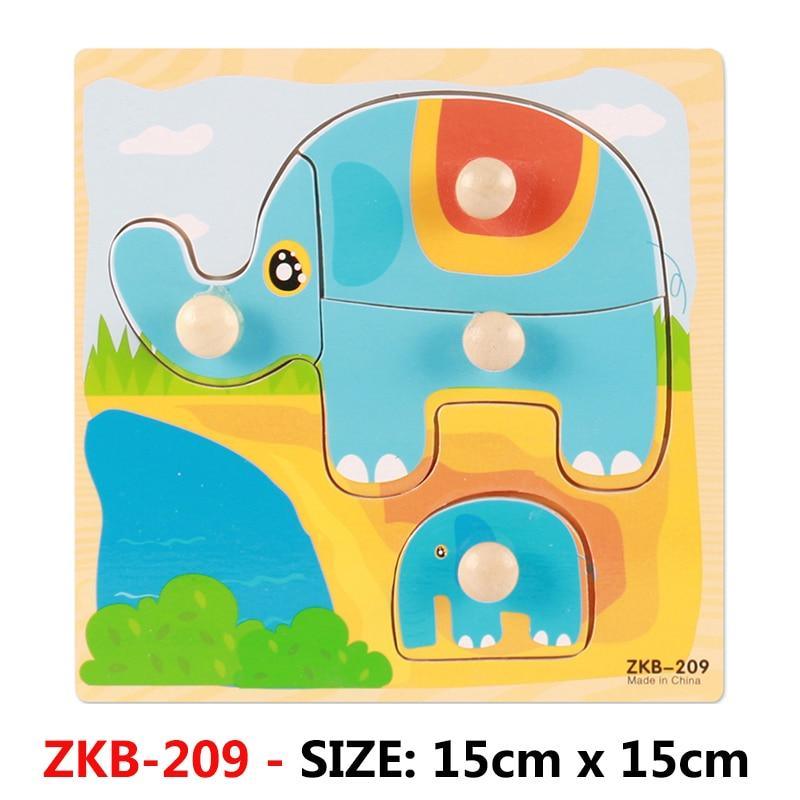 New Hand Grab Board Wooden Puzzle Toys for Children Cartoon Animal Fruit Kids Baby Early Educational Learning Toy