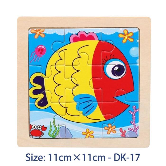 38 Style Cartoon Wooden Puzzle Children Animal/ Vehicle Toy For 2-6 Year Baby Early Educational Toys for Kids