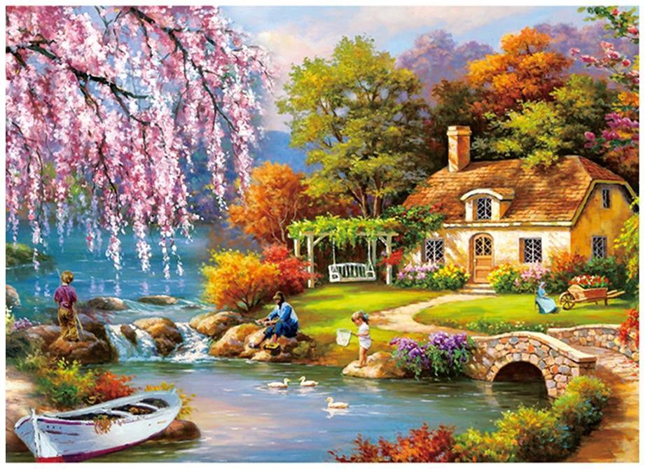1000 Pieces Wooden Assembling Picture Space Travel Landscape Puzzles Toys For Adults Children And Kids Home Game Fun