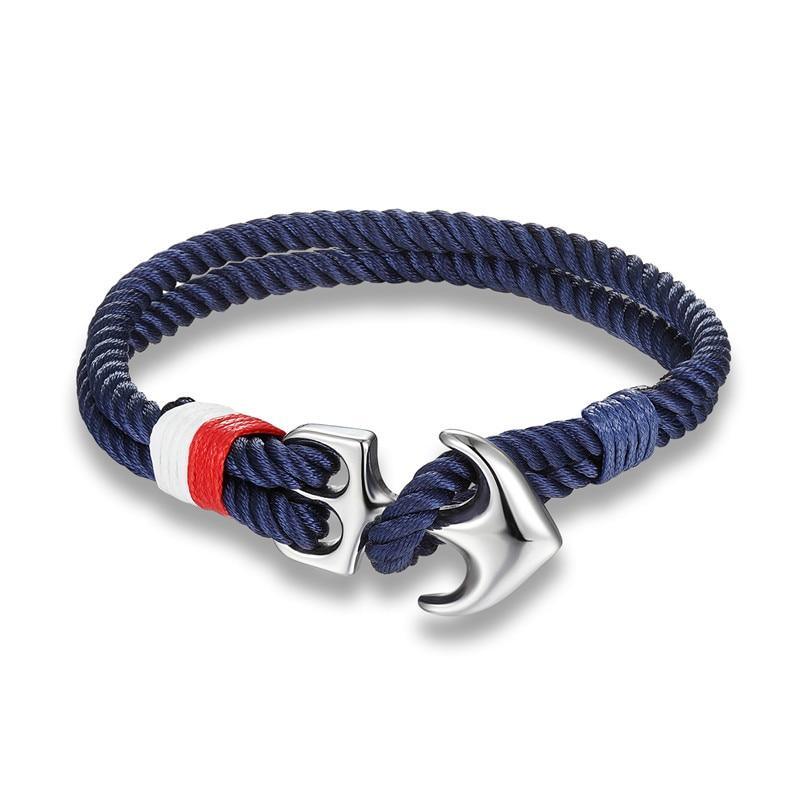 High Quality Anchor Bracelets Charm Nautical Survival Rope Chain Paracord Bracelet Male Wrap Metal Sport Hooks For Men