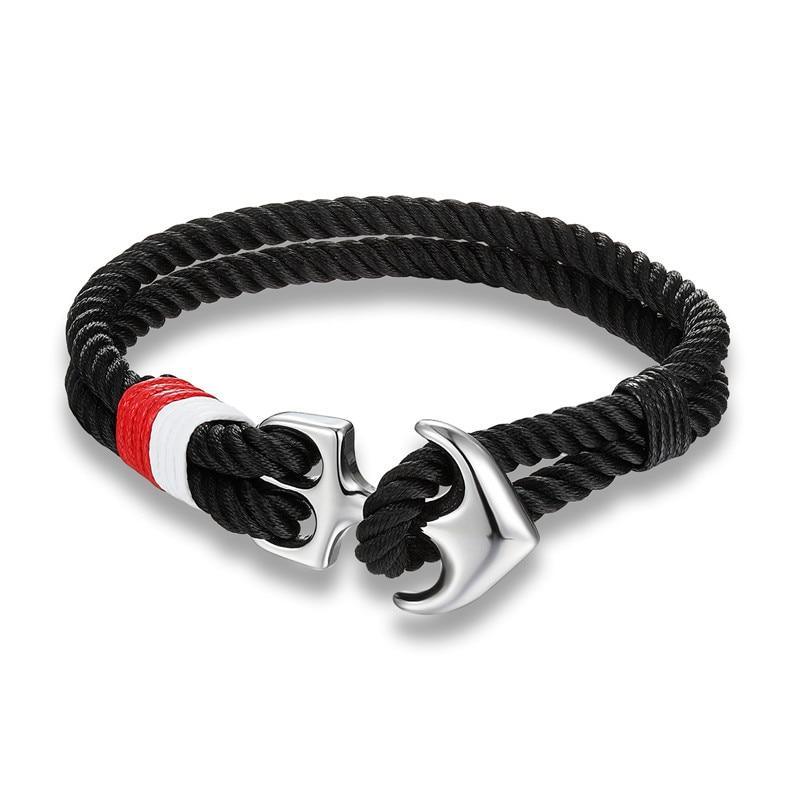 High Quality Anchor Bracelets Charm Nautical Survival Rope Chain Paracord Bracelet Male Wrap Metal Sport Hooks For Men