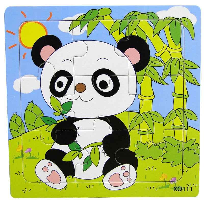 1 Pcs Animal Wooden Puzzles For Children In Wooden 3D Mosaic Puzzles Kids Educational Toys Design For Baby Birthday Gifts